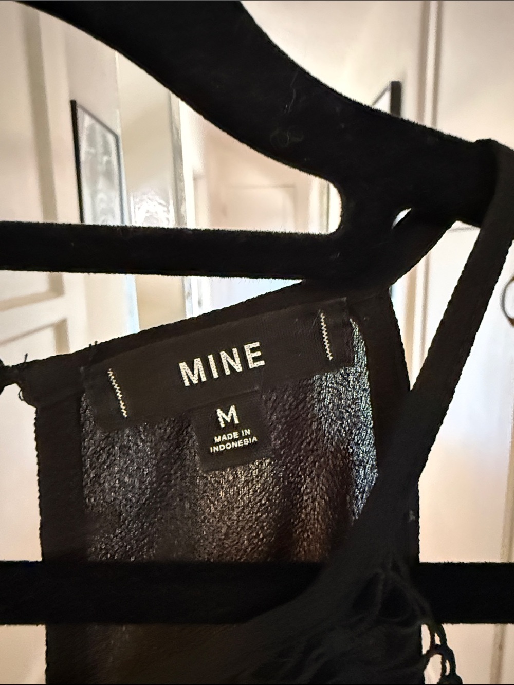 MINE Black Crochet-Trim Halter Camisole - Picture 3 of 7